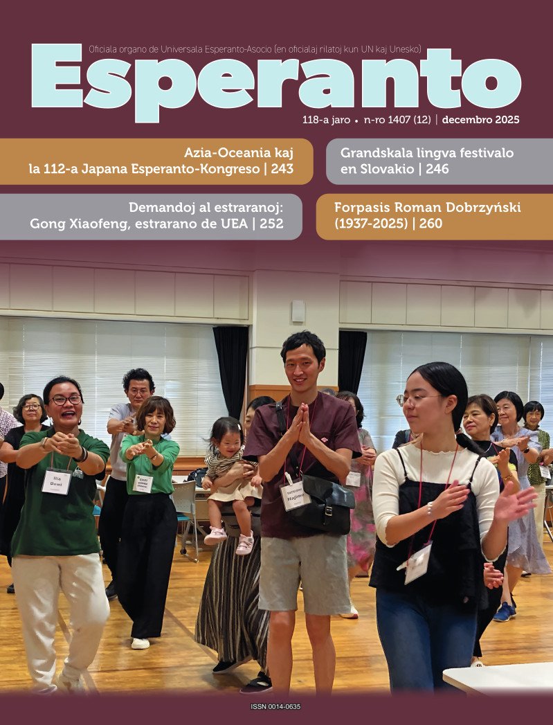 copertina dicembre 225 rivista "Esperanto"
